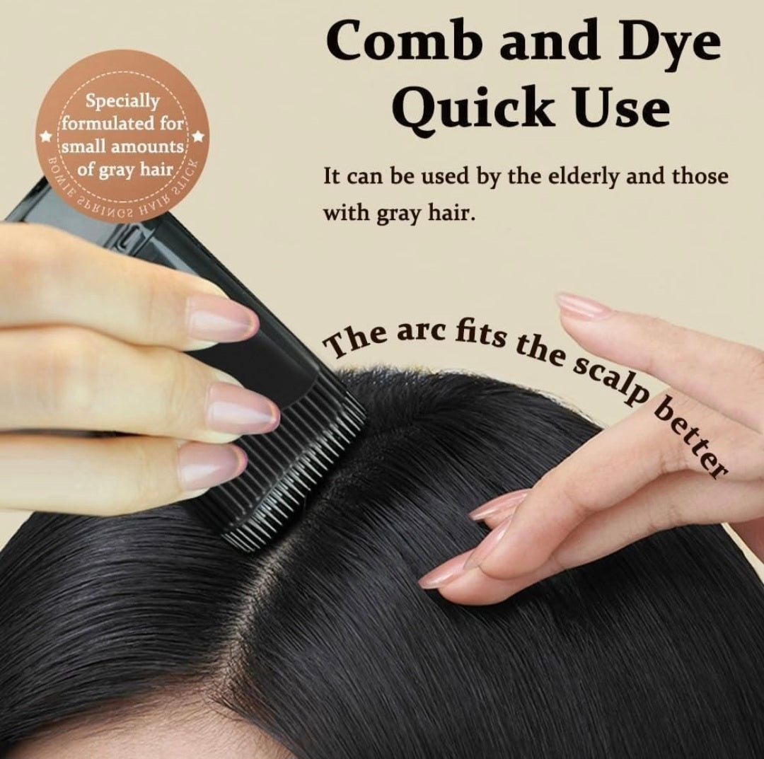 New Hair Color Comb Stick | Instant Grey Hair Coverage for Men & Women | Waterproof & Sweat-Proof Temporary Hair Dye Stick