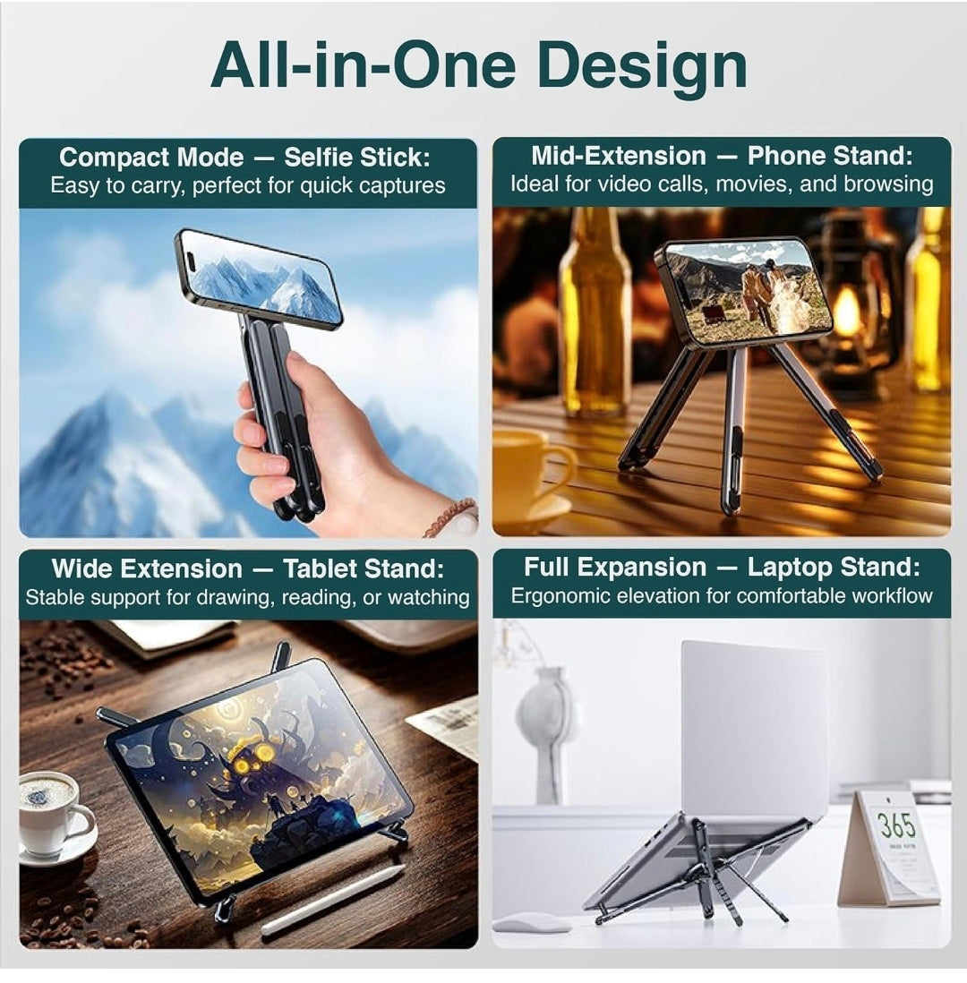 3-in-1 Adjustable Laptop Stand with MagSafe Phone Holder