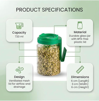 Multi Use Sprouts Maker Jar 720 ML