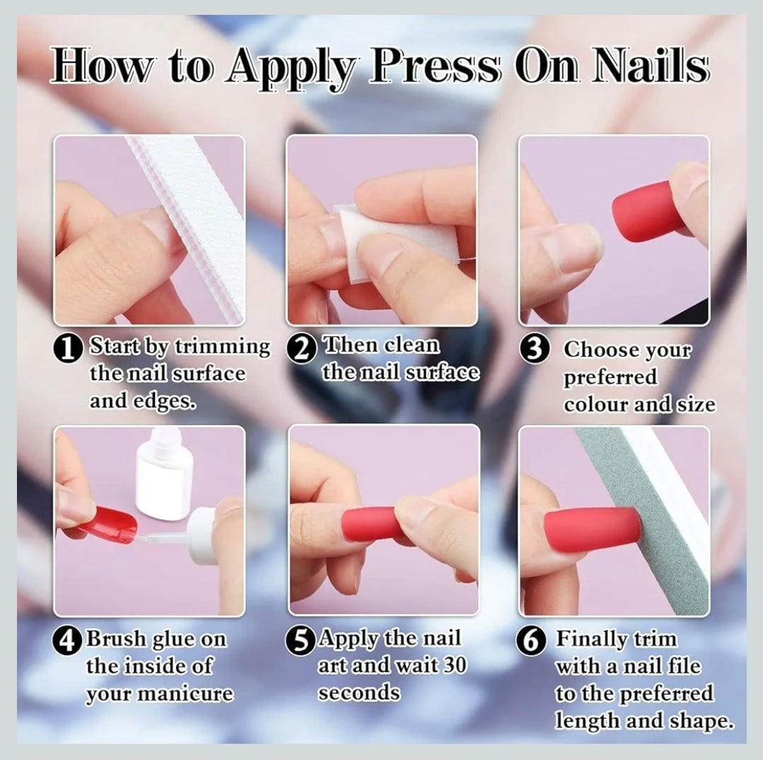 576 Pcs Glossy Straight Fake Nails Full Cover Coffin Acrylic Tips(24 Colours)