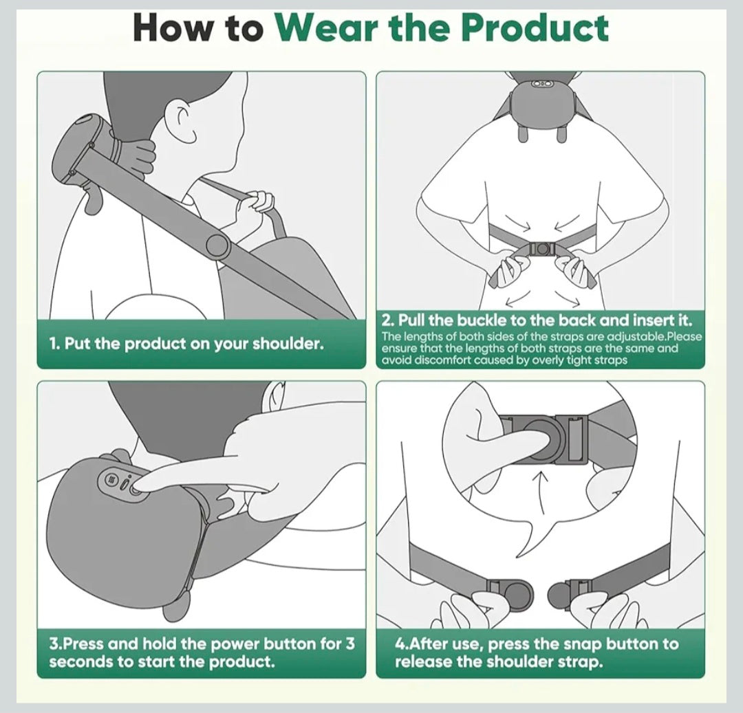 Wireless Portable Shiatsu Neck and Back Massager