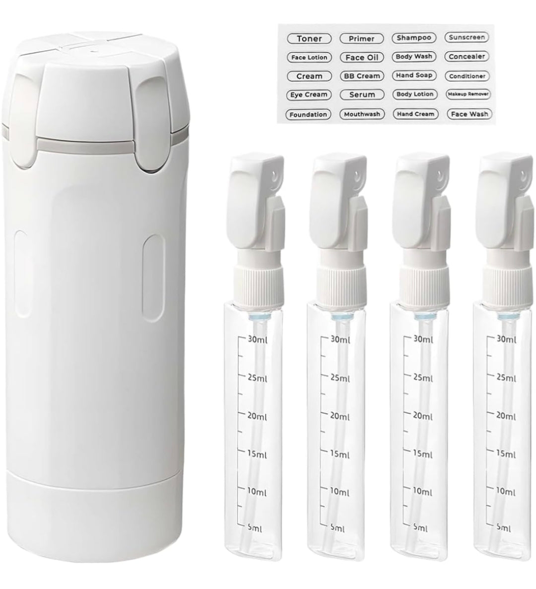 Clear 30ml PET Pump Leak Proof Toiletry Bottles Refillable Containers for Shampoo Lotion Soap & Travel Essentials