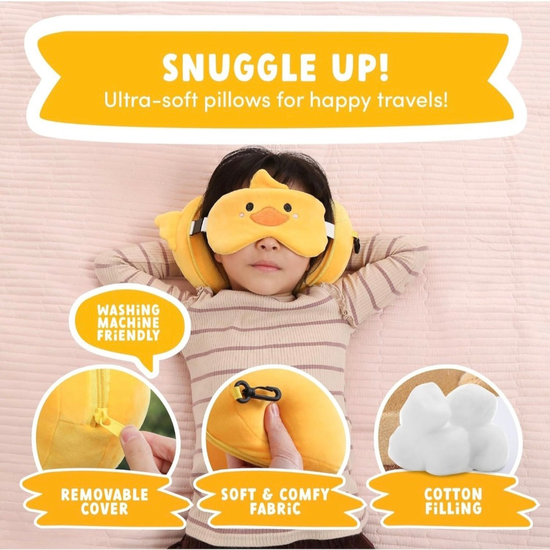 2 in 1 Cute Travel Pillow With Eye Mask Set