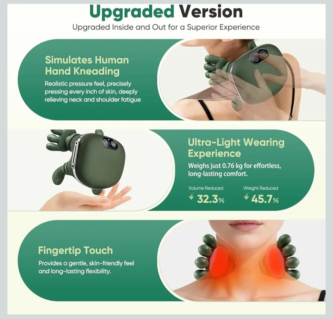Wireless Portable Shiatsu Neck and Back Massager