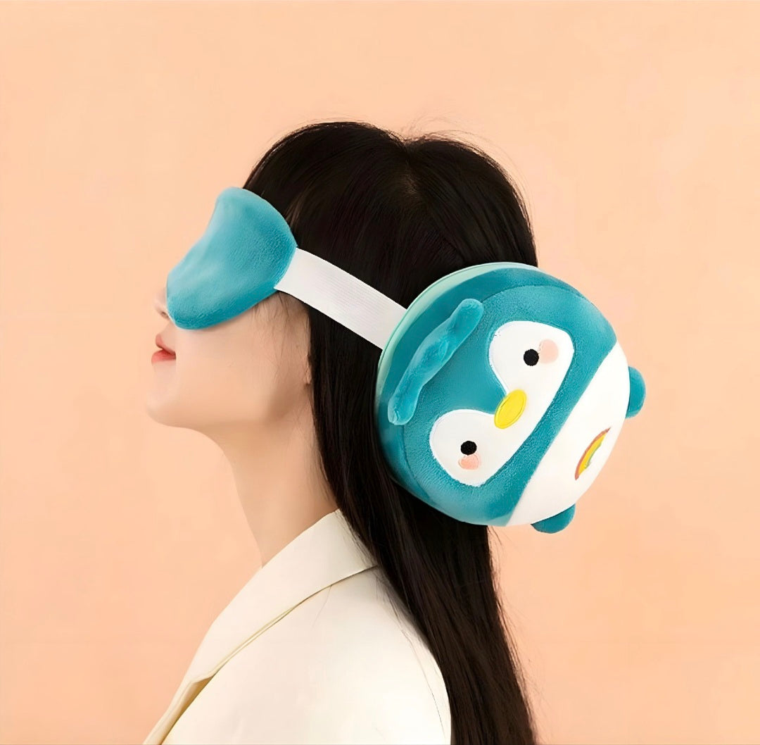 2 in 1 Cute Travel Pillow With Eye Mask Set