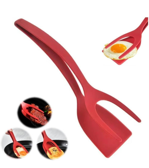 Colorful 2 in 1 Silicone Spatula Tongs for Cooking