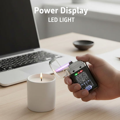 Dual Arc Electric Lighter with USB Type-C Charging and LED Power Display