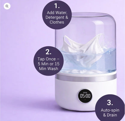Mini Washing Machine (1L) – Compact, Powerful & Travel-Friendly!