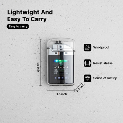 Dual Arc Electric Lighter with USB Type-C Charging and LED Power Display