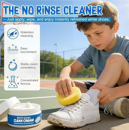 White Shoe Cleaning Cream with Sponge (260g)