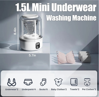 Mini Washing Machine (1L) – Compact, Powerful & Travel-Friendly!