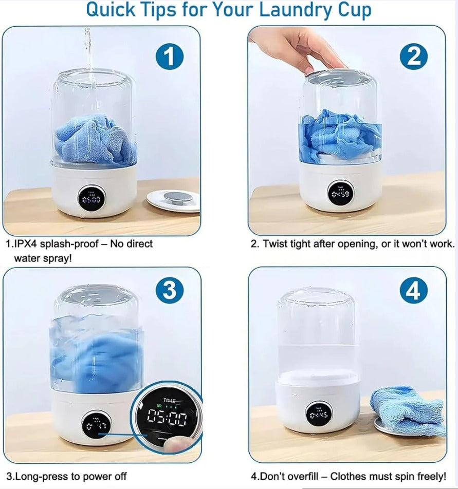 Mini Washing Machine (1L) – Compact, Powerful & Travel-Friendly!