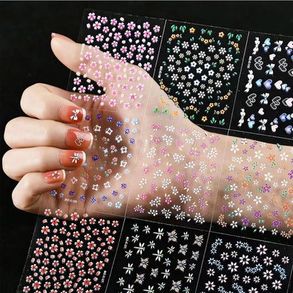 Mini Flower Nail Art colorful Stickers (30 Sheets)