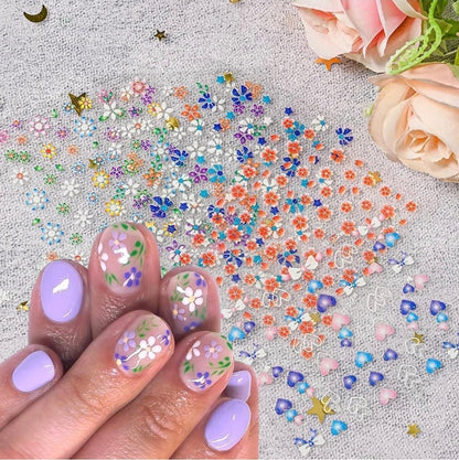 Mini Flower Nail Art colorful Stickers (30 Sheets)