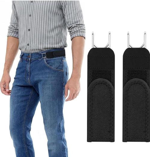 Buckleless Belt Hook Tactical Metal Hook Elastic Belt Unisex Buckle-Less Invisible Waist Belts for Work & Edc
