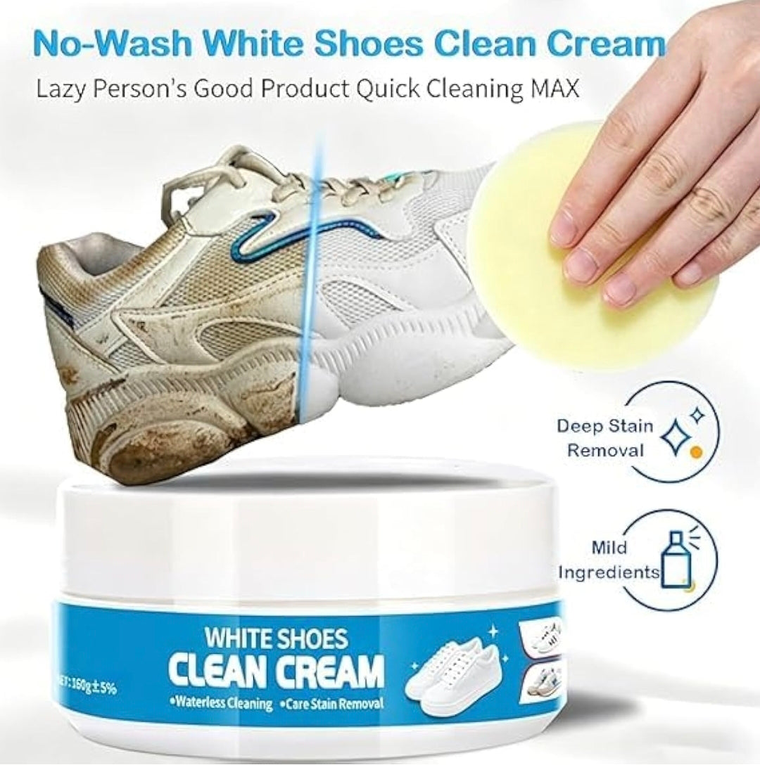 White Shoe Cleaning Cream with Sponge (260g)