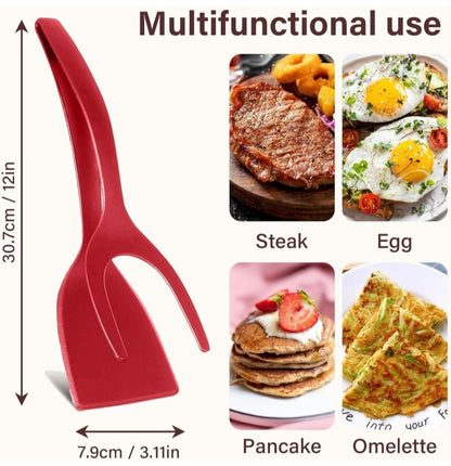 Colorful 2 in 1 Silicone Spatula Tongs for Cooking
