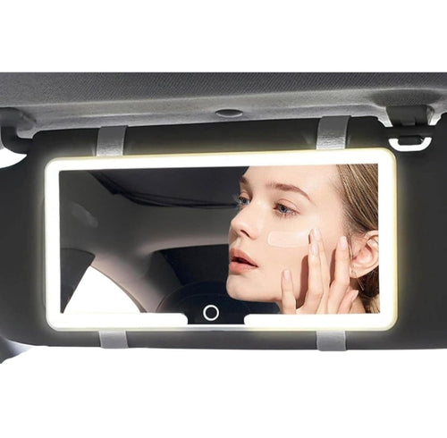Upgrade Car Sun Visor Vanity Mirror With 80 LEDs - 3 Light Modes, Rechargeable, Dimmable Touch Control - Universal for Car, Truck, SUV