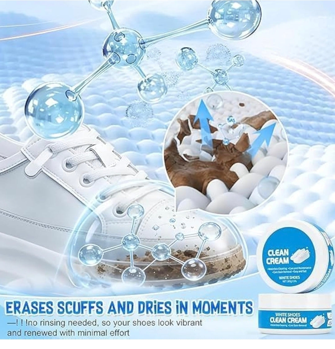 White Shoe Cleaning Cream with Sponge (260g)