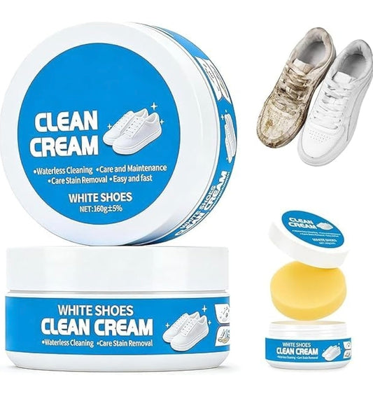 White Shoe Cleaning Cream with Sponge (260g)