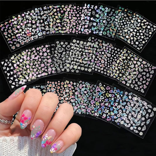 Mini Flower Nail Art colorful Stickers (30 Sheets)