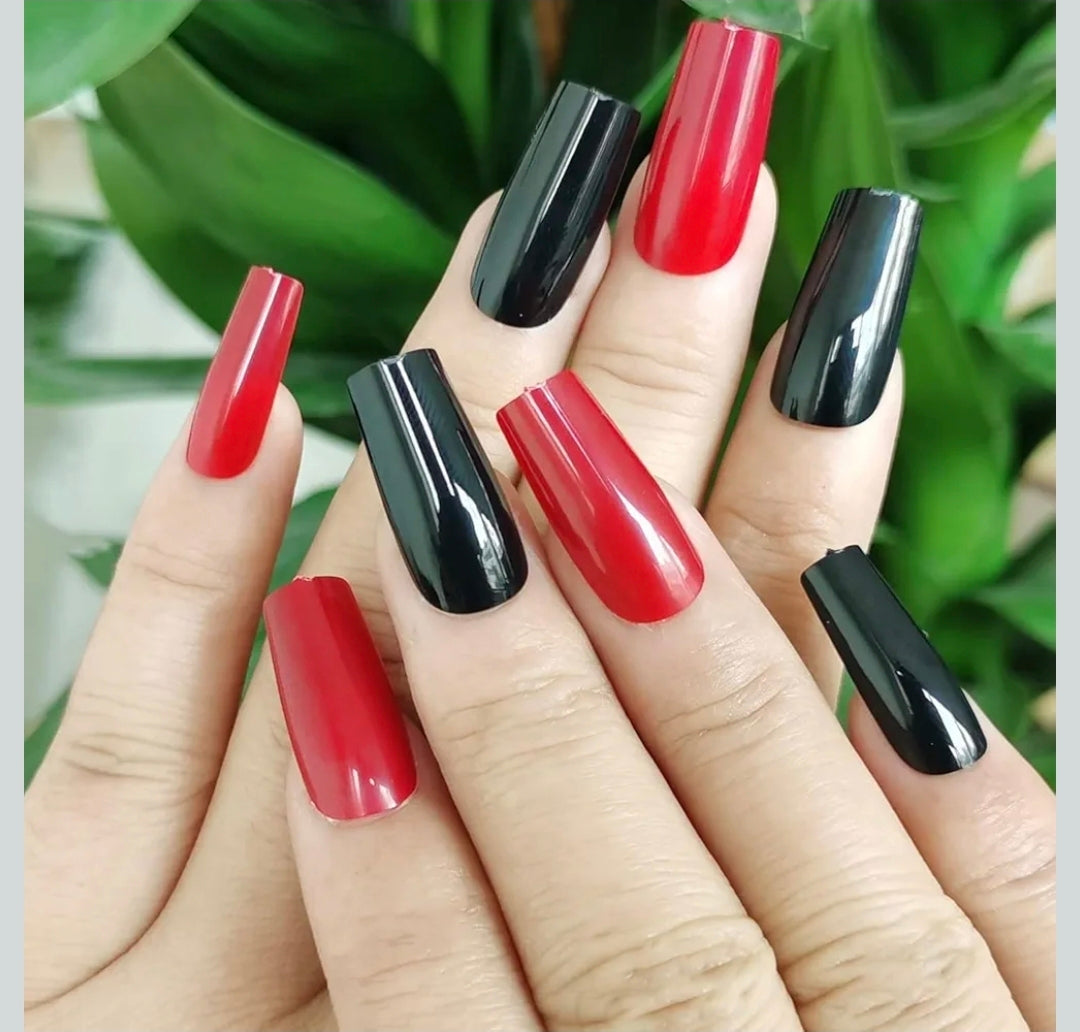 576 Pcs Glossy Straight Fake Nails Full Cover Coffin Acrylic Tips(24 Colours)