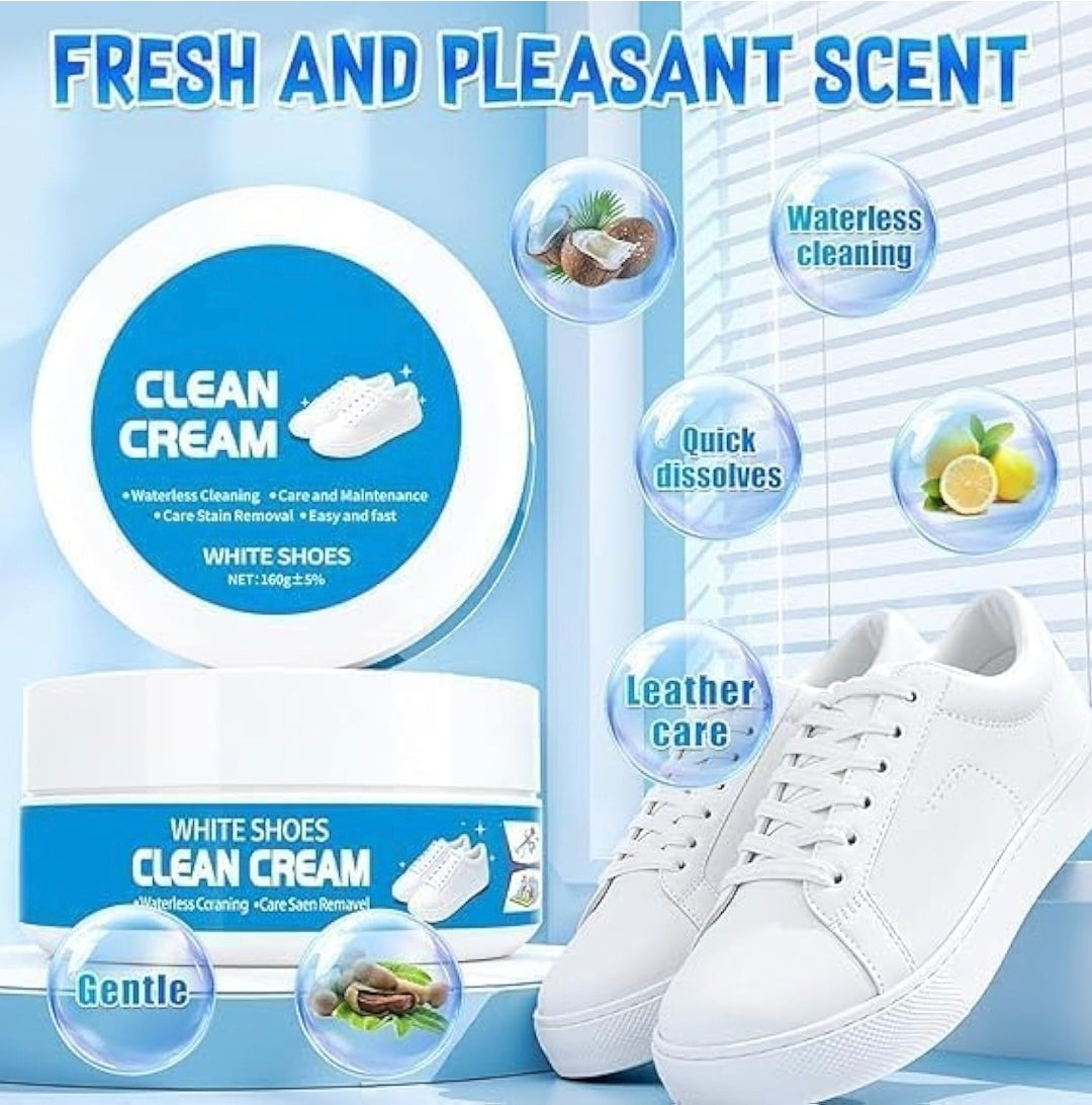 White Shoe Cleaning Cream with Sponge (260g)