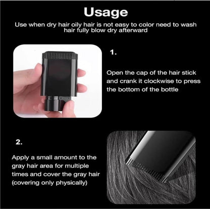 New Hair Color Comb Stick | Instant Grey Hair Coverage for Men & Women | Waterproof & Sweat-Proof Temporary Hair Dye Stick