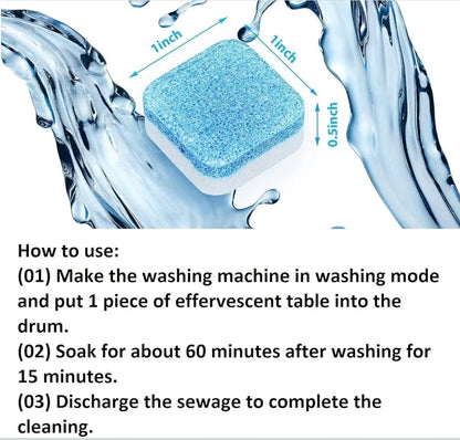 Washing Machine Cleaner Tablets, Solid Washer Deep Cleaning Tablet (Pack Of 50)