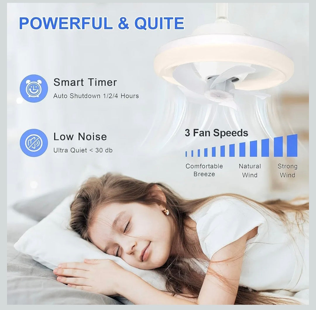 LED Ceiling Fan Light for Bedroom Kids' Room Home, Office, Cabin & Kitchen