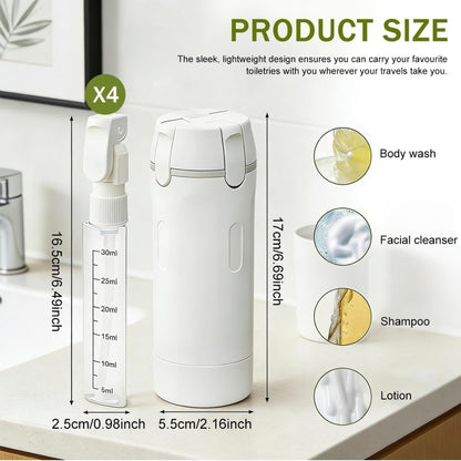 Clear 30ml PET Pump Leak Proof Toiletry Bottles Refillable Containers for Shampoo Lotion Soap & Travel Essentials