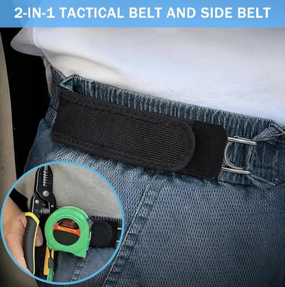 Buckleless Belt Hook Tactical Metal Hook Elastic Belt Unisex Buckle-Less Invisible Waist Belts for Work & Edc