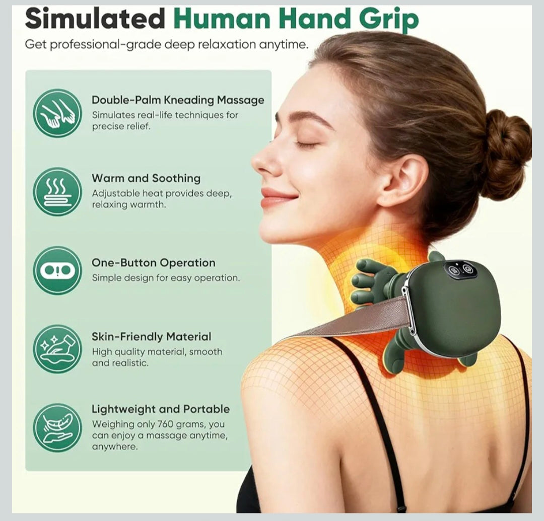 Wireless Portable Shiatsu Neck and Back Massager
