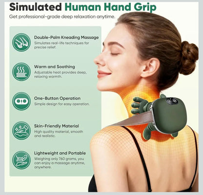 Wireless Portable Shiatsu Neck and Back Massager