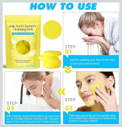 Kojic Acid and Turmeric Cleansing Pads for Dark Spots