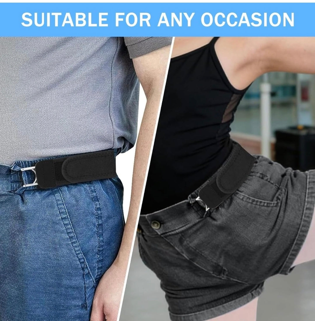 Buckleless Belt Hook Tactical Metal Hook Elastic Belt Unisex Buckle-Less Invisible Waist Belts for Work & Edc