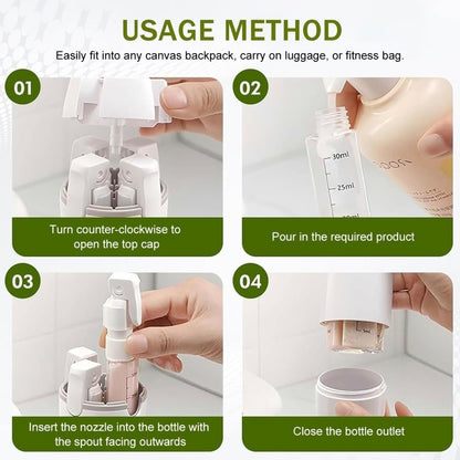 Clear 30ml PET Pump Leak Proof Toiletry Bottles Refillable Containers for Shampoo Lotion Soap & Travel Essentials